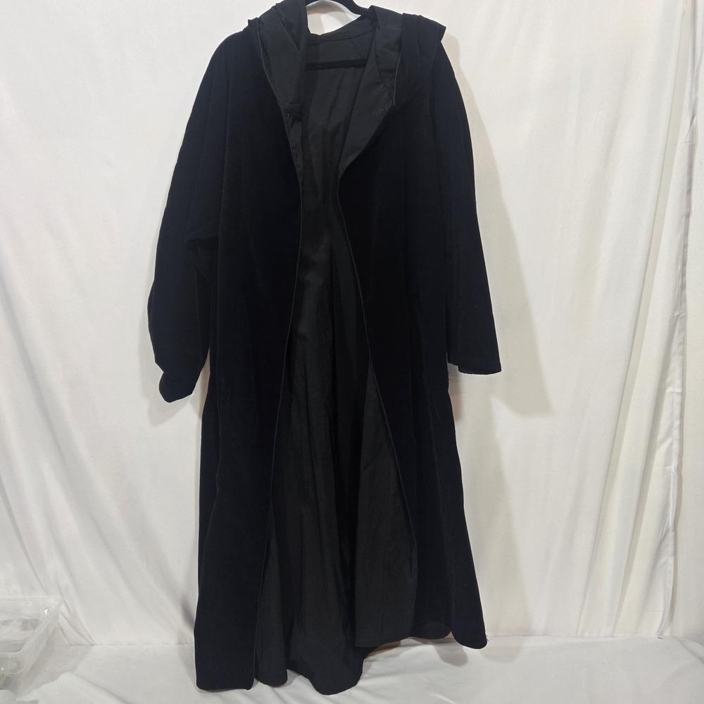 Mycra Pac Donatella Reversible Velvet Raincoat Womens M L Black Long Hooded